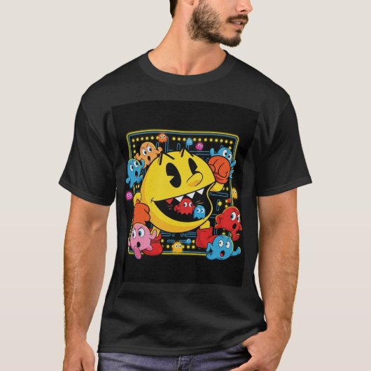 Funny Pac-Man T-Shirt – Retro Arcade Gaming Tee (Voorkant)