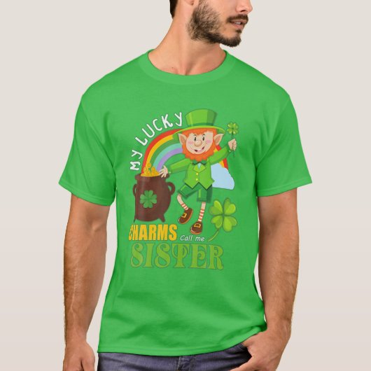Funny Paddy Day St Patricks Lucky Charms Bel me S T-shirt (Voorkant)