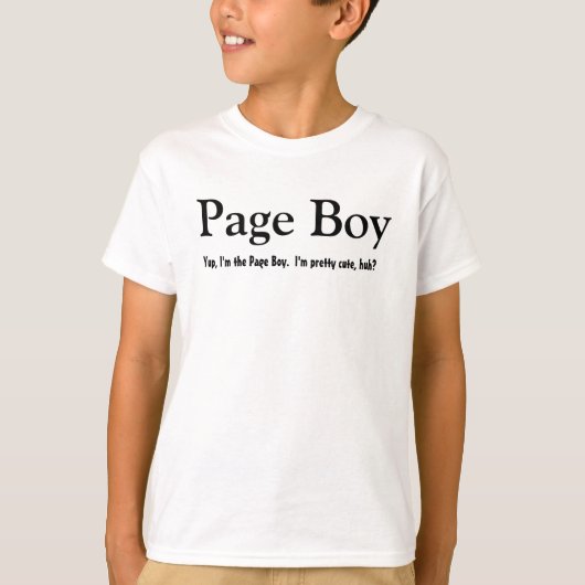 Funny Page Boy  Wedding Party Shirt (Voorkant)