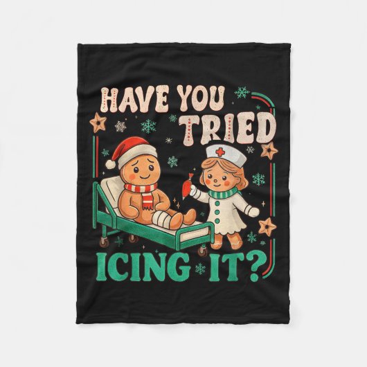 Funny Pain Scale Have You Tried Icing It Gingerbre Fleece Deken (Voorkant)