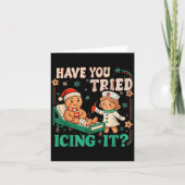 Funny Pain Scale Have You Tried Icing It Gingerbre Kaart (Voorkant)