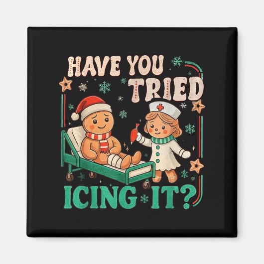 Funny Pain Scale Have You Tried Icing It Gingerbre Magneet (Voorkant)