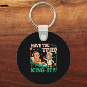 Funny Pain Scale Have You Tried Icing It Gingerbre Sleutelhanger (Voorkant)