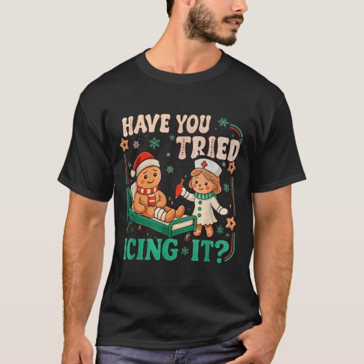 Funny Pain Scale Have You Tried Icing It Gingerbre T-shirt (Voorkant)