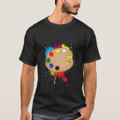 Funny Paint Pallet Art voor kinderen Mannen Vrouwe T-shirt (Voorkant)