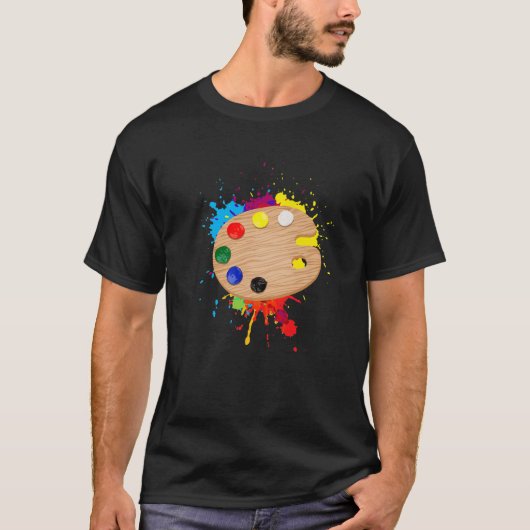 Funny Paint Pallet Art voor kinderen Mannen Vrouwe T-shirt (Voorkant)