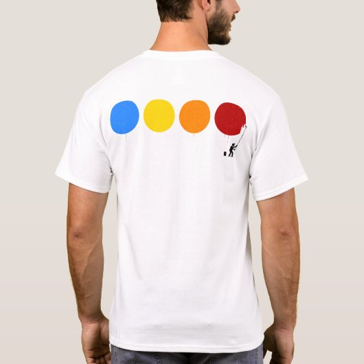 Funny Painting Color Circles Stick Figuur T-shirt (Achterkant)