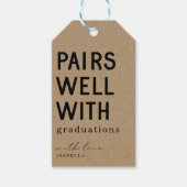 Funny Pairs Goed met Afstuderen Wijn Cadeaulabel (Voorkant)