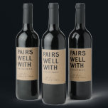 Funny Pairs Goed met Christmas Wine Label Wijn Etiket<br><div class="desc">Funny Pairs Goed met Christmas Wine Label — Koop een partij en geef een fles wijn aan alle moeilijk te winkelen mensen op uw lijst.</div>