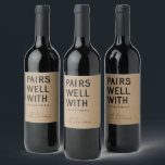 Funny Pairs Goed met Christmas Wine Label Wijn Etiket<br><div class="desc">Funny Pairs Goed met Christmas Wine Label — Koop een partij en geef een fles wijn aan alle moeilijk te winkelen mensen op uw lijst.</div>