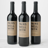 Funny Pairs Goed met Christmas Wine Label Wijn Etiket (Flessen)