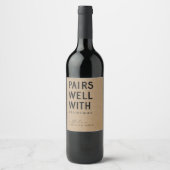 Funny Pairs Goed met Christmas Wine Label Wijn Etiket (Voorkant)