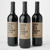 Funny Pairs Goed Thanksgiving Wijnlabel Wijn Etiket (Flessen)
