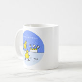 Funny Pairs kunstschaatsen Cartoon Peren op Ice Koffiemok (Voorkant links)