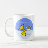 Funny Pairs kunstschaatsen Cartoon Peren op Ice Koffiemok (Links)
