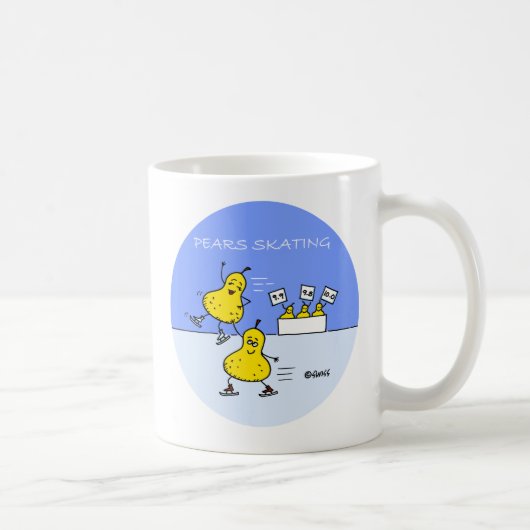 Funny Pairs kunstschaatsen Cartoon Peren op Ice Koffiemok (Rechts)