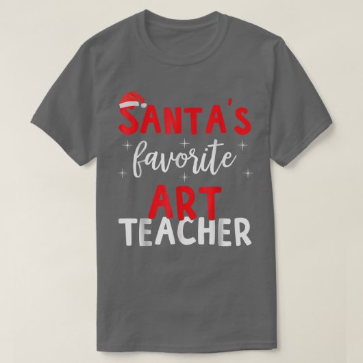 Funny Pajama Xmas Santas Favoriete Kunstleraar T-shirt (Design voorkant)