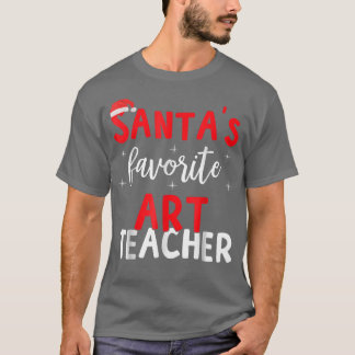 Funny Pajama Xmas Santas Favoriete Kunstleraar T-shirt