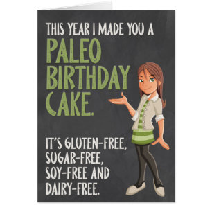 Funny "Paleo Birthday Cake" Birthday Kaart