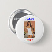 Funny Palin 2012 Button (Anti-Obama) Palin t shirt (Voorkant /achterkant)