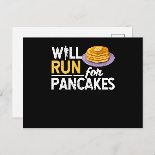 Funny pancake minnaar marathonloper briefkaart (Voorkant / Achterkant)