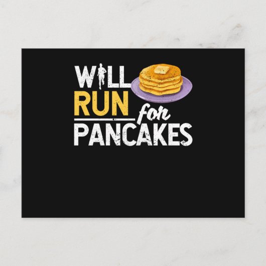 Funny pancake minnaar marathonloper briefkaart (Voorkant)