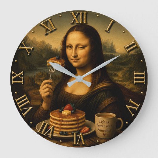 Funny Pancake Mona Lisa Grote Klok (Voorkant)