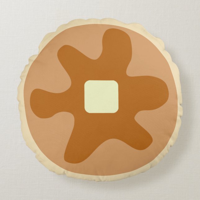 Funny Pancake Pillow Rond Kussen (Voorkant)