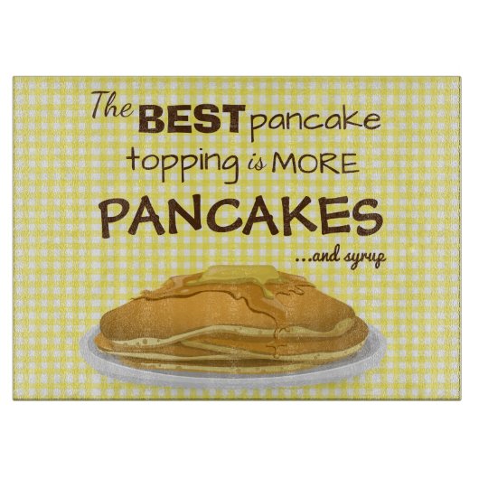 Funny Pancakes en Syrup Topping Quote Snijplank (Voorkant)