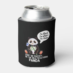 Funny Panda against Racism Black White en Asian Blikjeskoeler