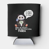 Funny Panda against Racism Black White en Asian Blikjeskoeler (Voorkant)