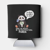 Funny Panda against Racism Black White en Asian Blikjeskoeler (Achterkant)