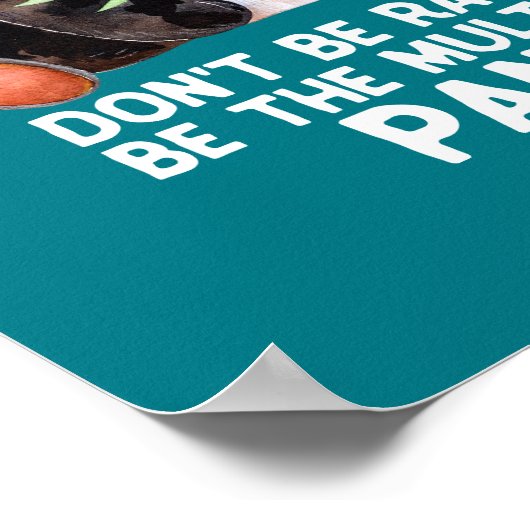 Funny Panda against Racism Black White en Asian Poster (Hoek)