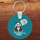 Funny Panda against Racism Black White en Asian Sleutelhanger (Voorkant)
