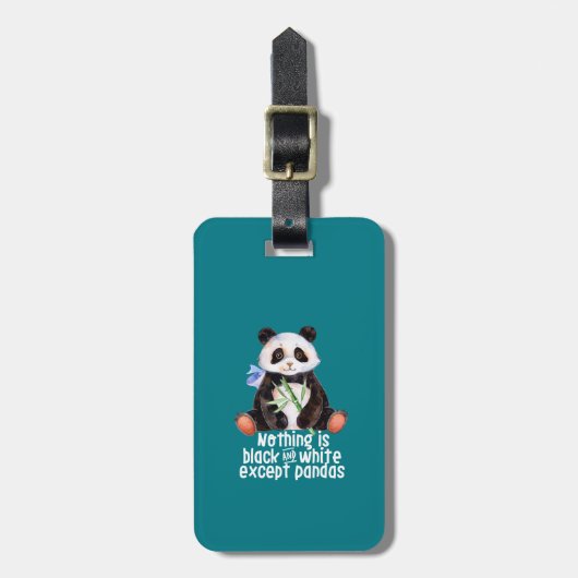 Funny Panda Animal Quote niets zwart en wit Bagagelabel (Voorkant verticaal)