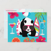 Funny Panda Beer Beach Bum Cool Sunbril Surfing Briefkaart (Voorkant / Achterkant)