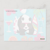 Funny Panda Beer Beach Bum Cool Sunbril Surfing Briefkaart (Achterkant)