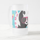 Funny Panda Beer Beach Bum Cool Sunbril Surfing Matglas Bierpul (Voorkant links)