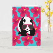Funny Panda Beer Beach Bum Cool Sunbril Tropics Kaart (Gele Bloem)