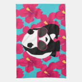 Funny Panda Beer Beach Bum Cool Sunbril Tropics Theedoek (Verticaal)