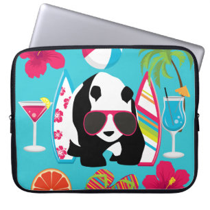 Funny Panda Beer Beach Bum Surfing Laptop Slapje Laptop Sleeve