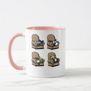 Funny Panda Beer Book Reading Animal Mok