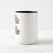 Funny Panda Beer Book Reading Animal Tweekleurige Koffiemok (Center)