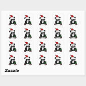 Funny Panda Beer Christmas Art Vierkante Sticker (Vel)
