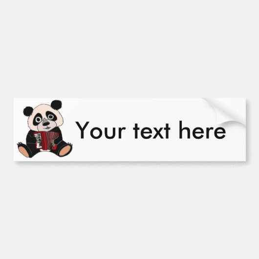 Funny Panda Beer die Accordion speelt Bumpersticker (Voorkant)