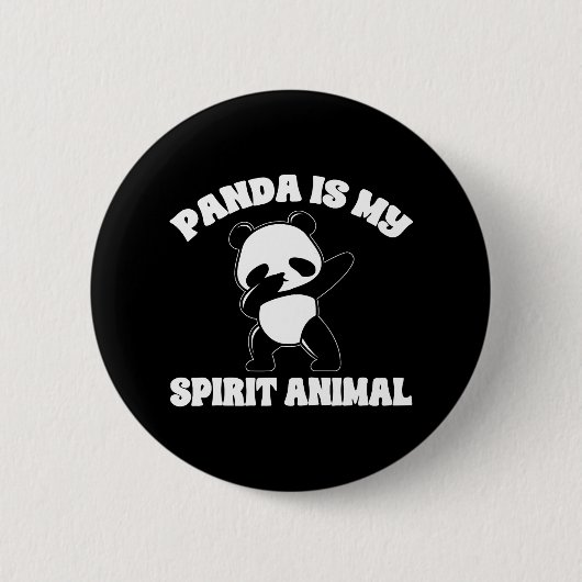 Funny Panda Beer Panda is mijn Spirit Animal Boys Ronde Button 5,7 Cm (Voorkant)