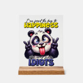 Funny panda beer sarcasme woord kunst acryl bord (Voorkant)