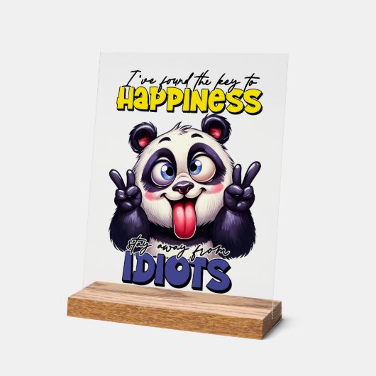 Funny panda beer sarcasme woord kunst acryl bord (Hoek)