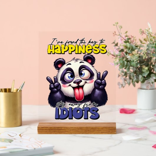 Funny panda beer sarcasme woord kunst acryl bord (Huwelijk)