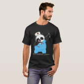 Funny Panda Beer T-shirt Dabbing Panda Beer Scrub (Voorkant volledig)